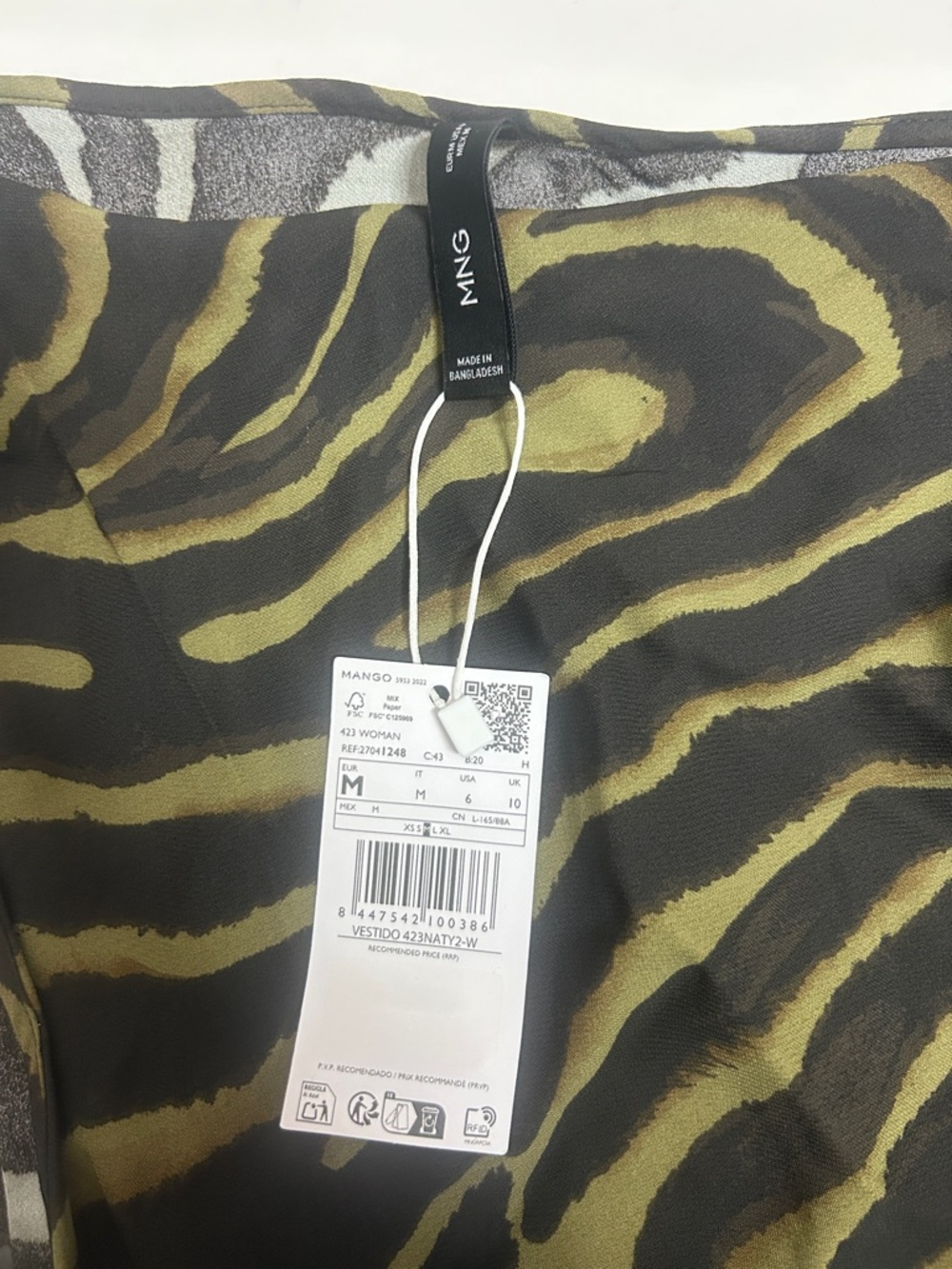 NWT (size 6) MANGO PRINTED ASYMMETRICAL DRESS - Picture 6 of 8